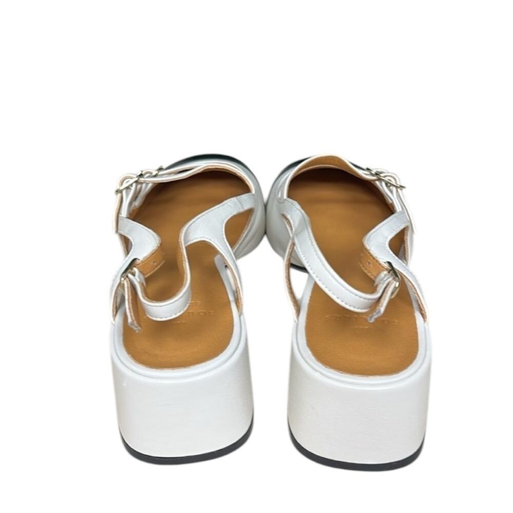 NWB Sezane PAULA BABIES Ecru white Black toe mid-height heels 38 - Picture 7 of 15